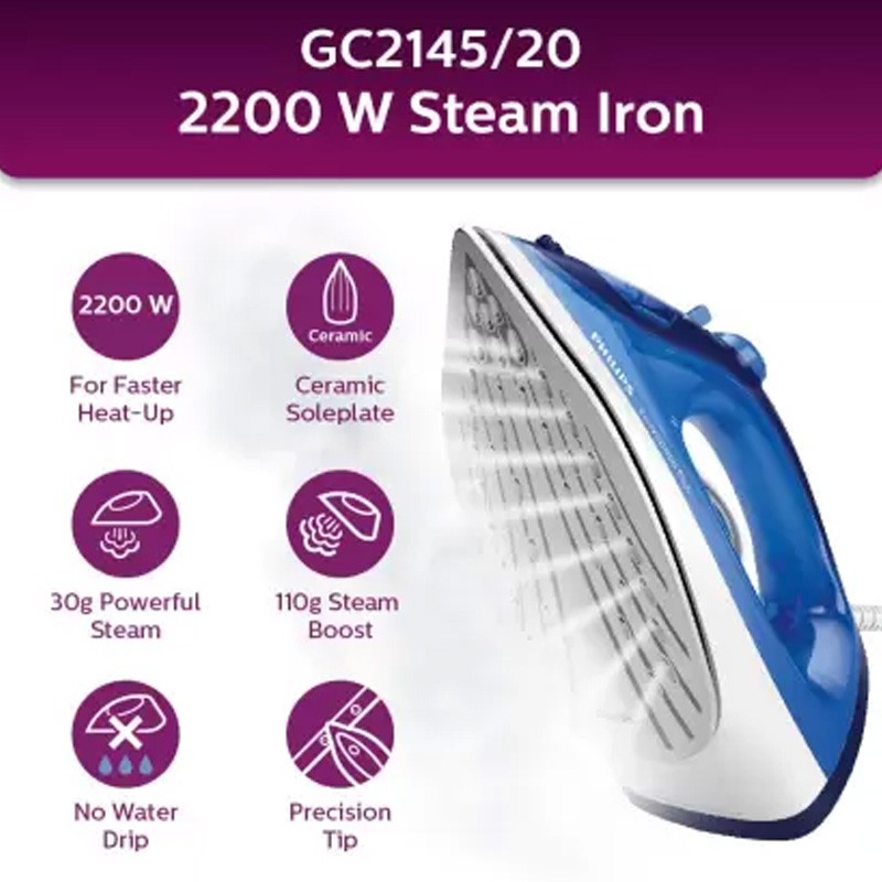 PHILIPS GC2145 20 2200 W Steam Iron