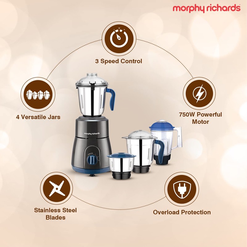 Morphy Richards 750W Relish 4 Jars Mixer Grinder