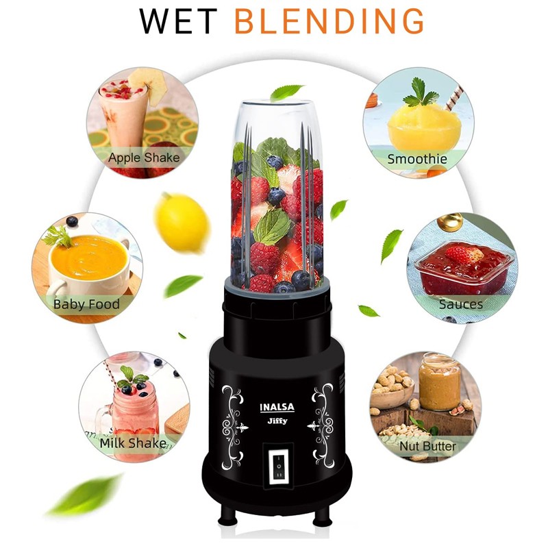 INALSA Nutri Mixer - Jiffy| Grinder & Blender