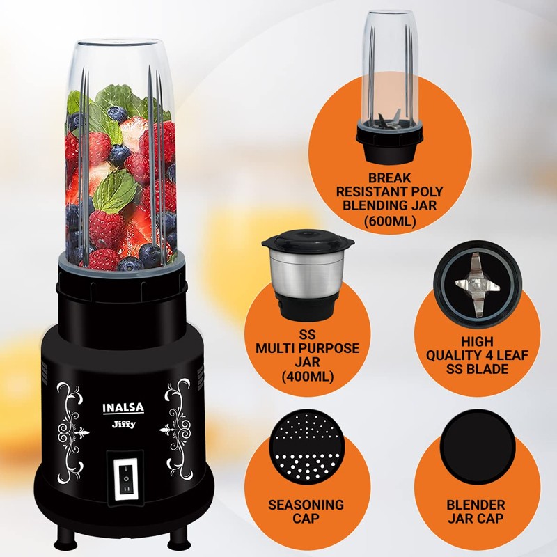 INALSA Nutri Mixer - Jiffy| Grinder & Blender